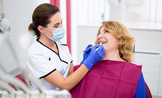 patient getting dental checkup